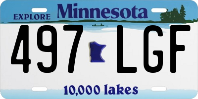 MN license plate 497LGF