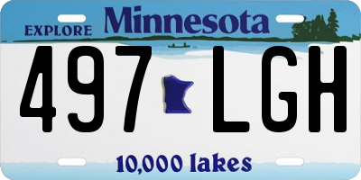 MN license plate 497LGH