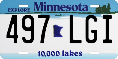 MN license plate 497LGI