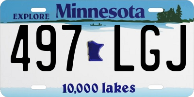 MN license plate 497LGJ