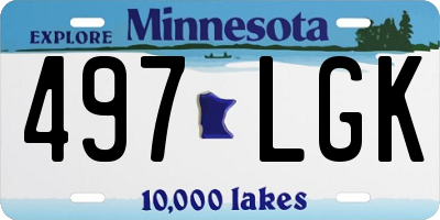 MN license plate 497LGK