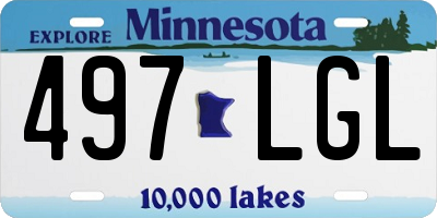 MN license plate 497LGL