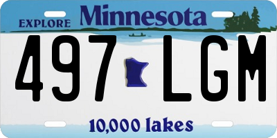 MN license plate 497LGM