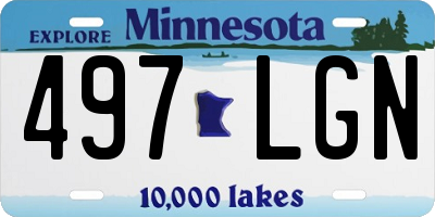 MN license plate 497LGN