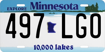 MN license plate 497LGO