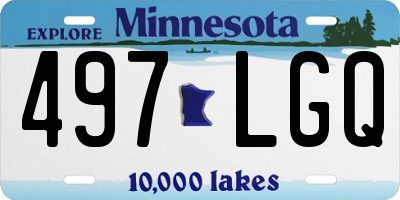 MN license plate 497LGQ