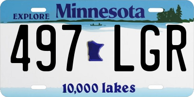 MN license plate 497LGR