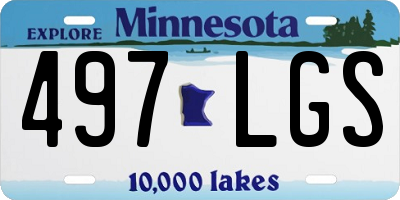 MN license plate 497LGS