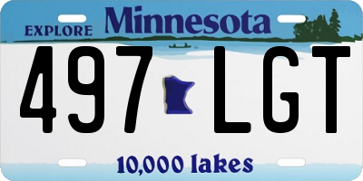 MN license plate 497LGT