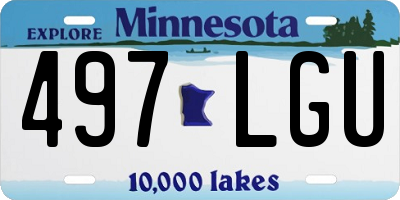 MN license plate 497LGU