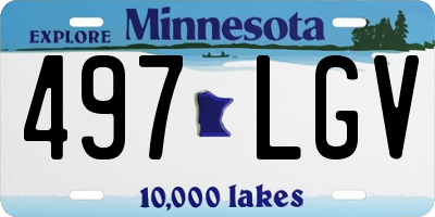 MN license plate 497LGV