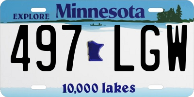 MN license plate 497LGW