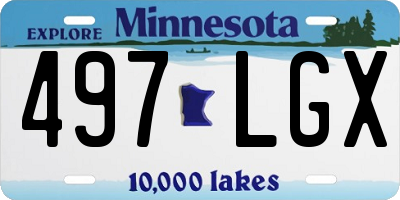 MN license plate 497LGX