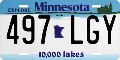 MN license plate 497LGY