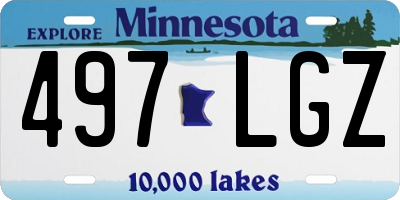 MN license plate 497LGZ