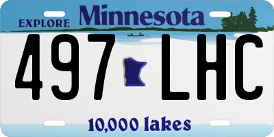MN license plate 497LHC