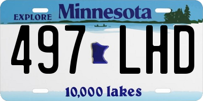 MN license plate 497LHD