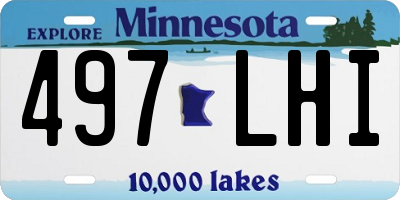 MN license plate 497LHI