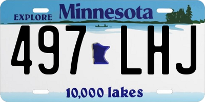 MN license plate 497LHJ