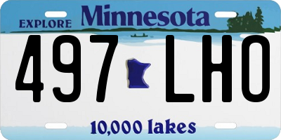 MN license plate 497LHO