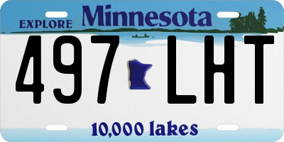 MN license plate 497LHT