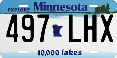 MN license plate 497LHX
