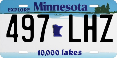 MN license plate 497LHZ