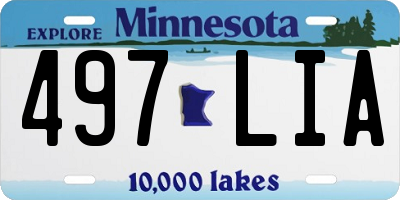 MN license plate 497LIA