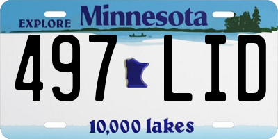 MN license plate 497LID