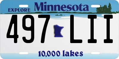 MN license plate 497LII