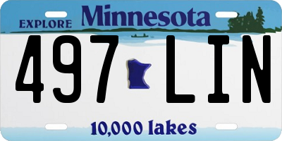 MN license plate 497LIN
