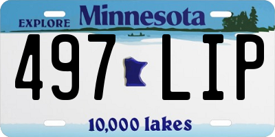 MN license plate 497LIP