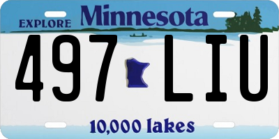 MN license plate 497LIU