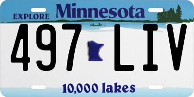 MN license plate 497LIV