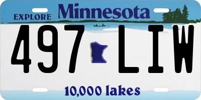 MN license plate 497LIW