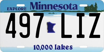 MN license plate 497LIZ