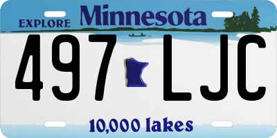 MN license plate 497LJC