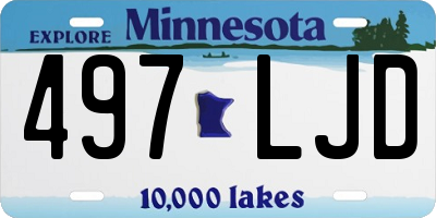 MN license plate 497LJD