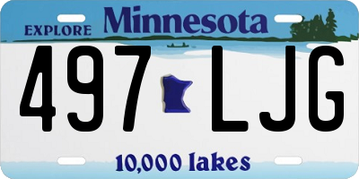 MN license plate 497LJG