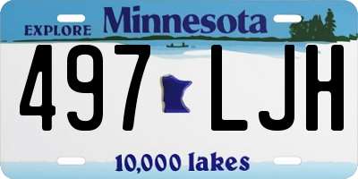 MN license plate 497LJH