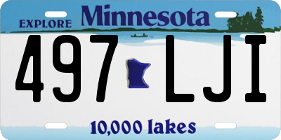 MN license plate 497LJI