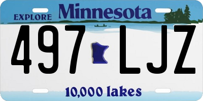 MN license plate 497LJZ