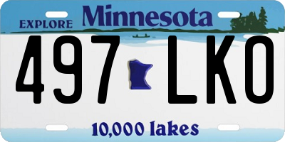 MN license plate 497LKO