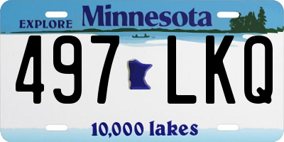 MN license plate 497LKQ