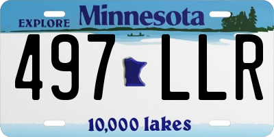 MN license plate 497LLR