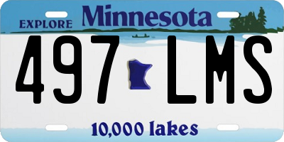 MN license plate 497LMS