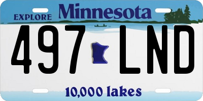 MN license plate 497LND
