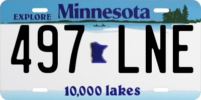 MN license plate 497LNE