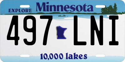 MN license plate 497LNI