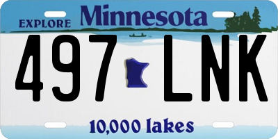 MN license plate 497LNK